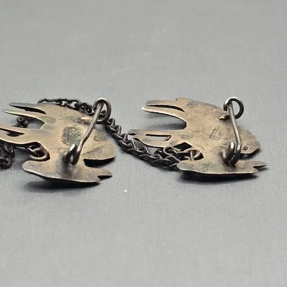 VTG Los Castillo Silver Donkey Brooch 3" Partial 2 Mule Pin Mexico - Picture 11 of 13